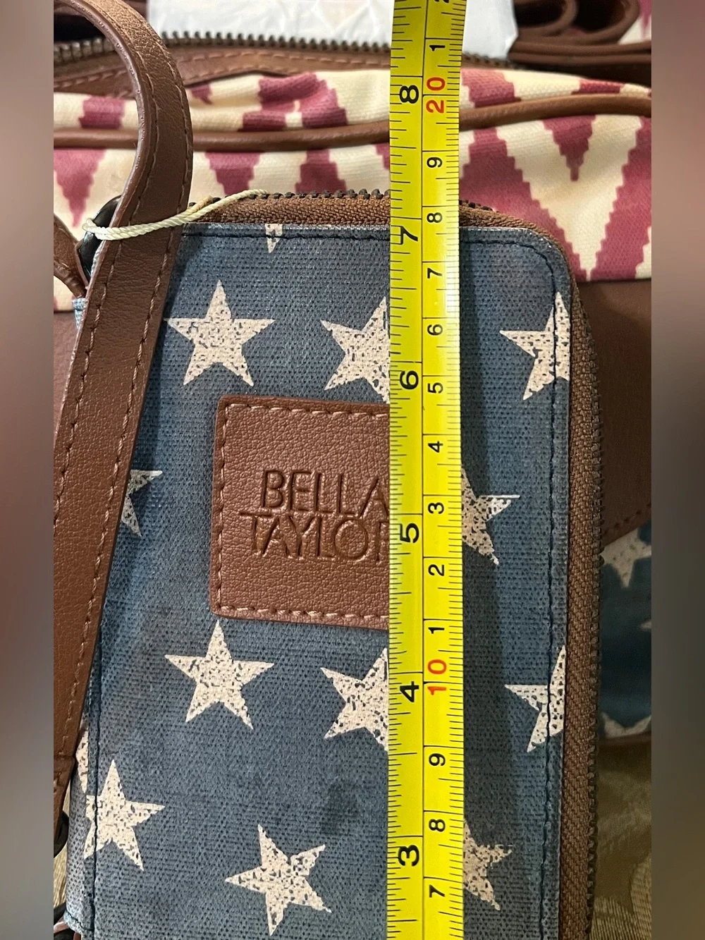 Bella Taylor Star & Chevron Tote Set in Blue, Red, White 3pc. Set NEW - Picture 11 of 12